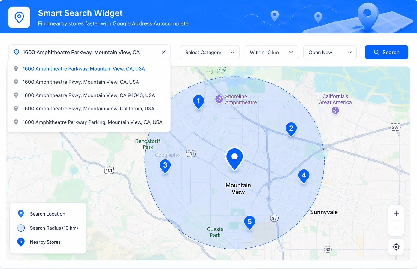 Powerful Search Widget for Faster Store Discovery