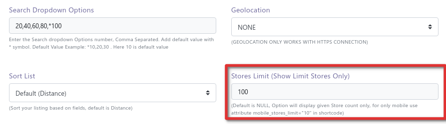 Store Limit Field in the ASL Settings