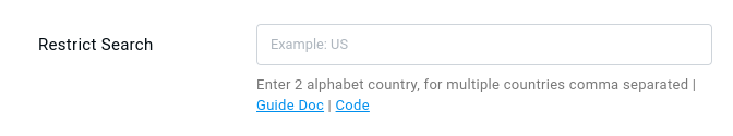 Restrict Searches to Specific Countries 2 country restrict field
