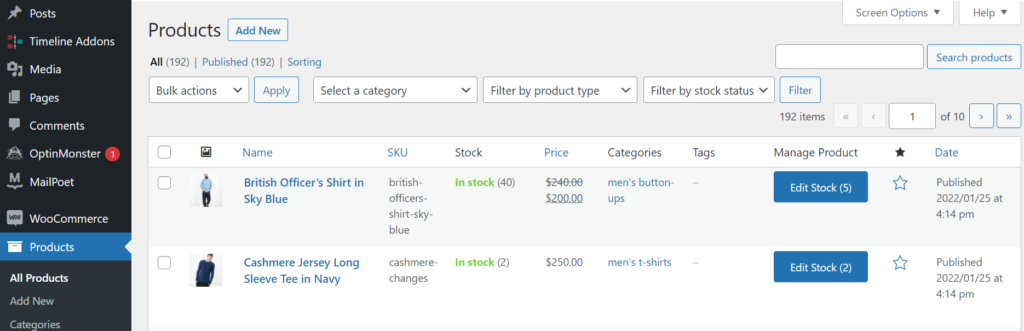 Global Tab 5 Products Section