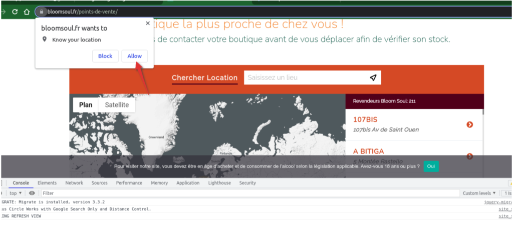 Geolocation Prompt Dialog 7 "Block" or "Allow" Geolocation