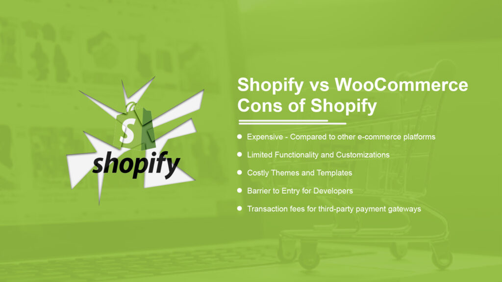 Shopify Vs. WooCommerce: An Ultimate Comparison Guide in 2026 3 Shopify-vs-Woocommerce-Cons-of-Shopify