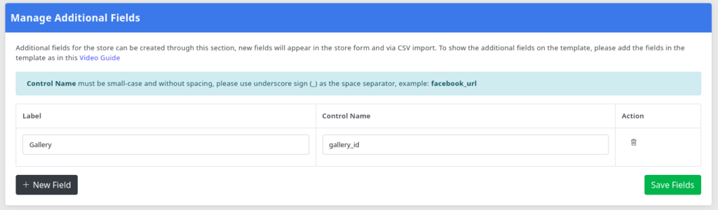 Customize the Store Detail Page 1 gallery custom field