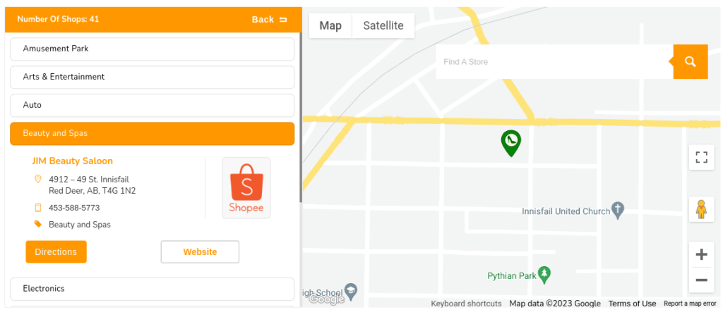 Store locator Layout 3 category accordion