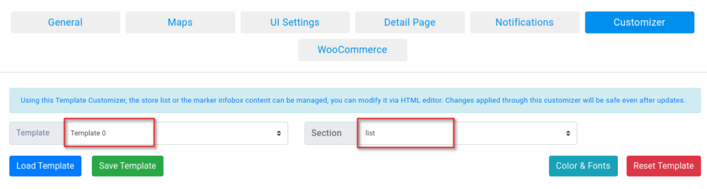 Add Call to Action buttons in Store List 6 customizer list option