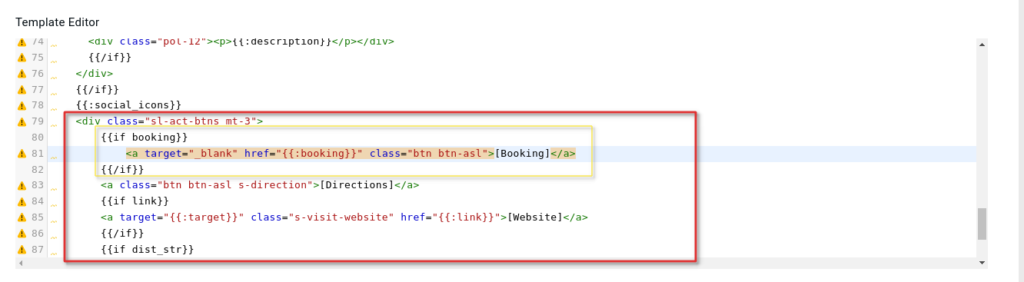 Add Call to Action buttons in Store List 7 add cta code