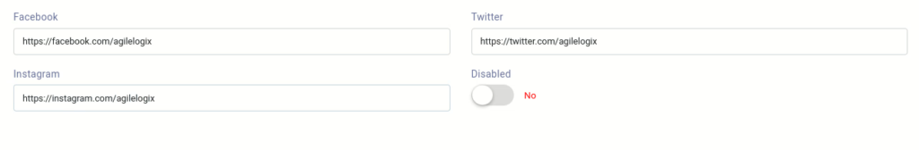 Social Icons in the Store Locator List 2 social icon data