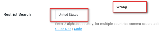 Store Locator Google Place API Search not Working 3 wrong restrict values
