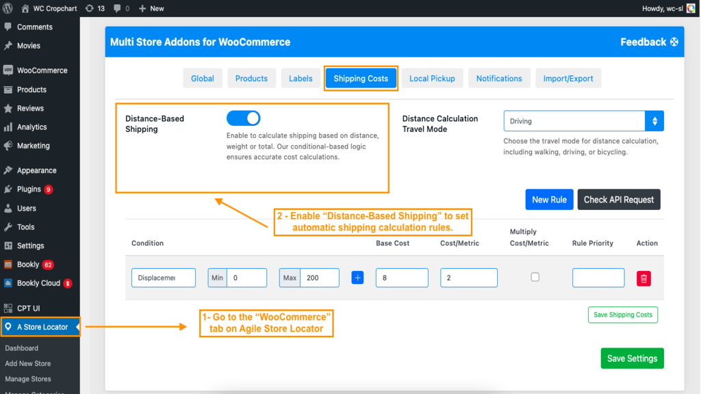 Distance Rate Shipping for WooCommerce: A Comprehensive 2026 Guide for Store Owners 8 "Distance-Based Shipping" option in Multi Store Addons for WooCommerce.