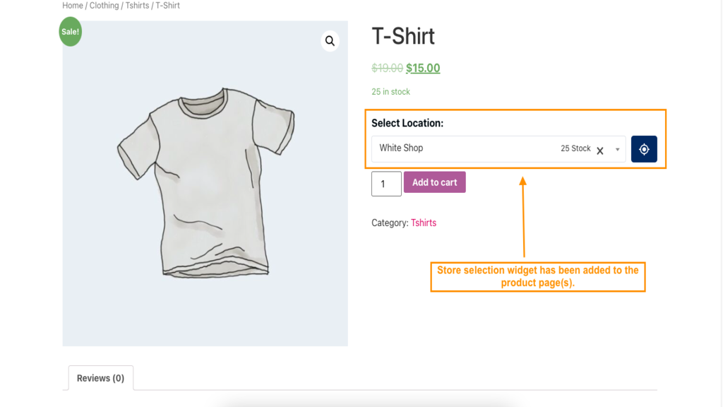 Distance Rate Shipping for WooCommerce: A Comprehensive 2026 Guide for Store Owners 11 Store selection widget on the product page.