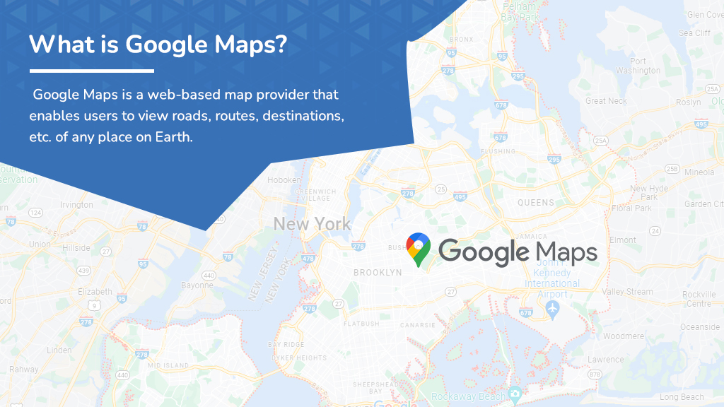 Google Maps background with the Google Maps icon.