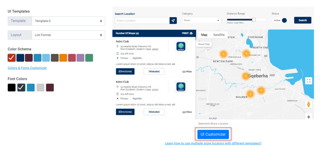 How we can add Custom Color to the Store Locator? 1 Color Customizer Button