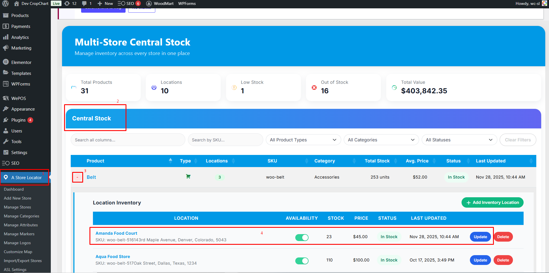 How to Link WePOS with Multi-Store Addons for WooCommerce 12 centralstock